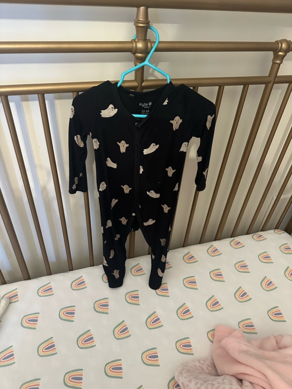 Kyte BABY Black Ghost Print Footed One-Piece